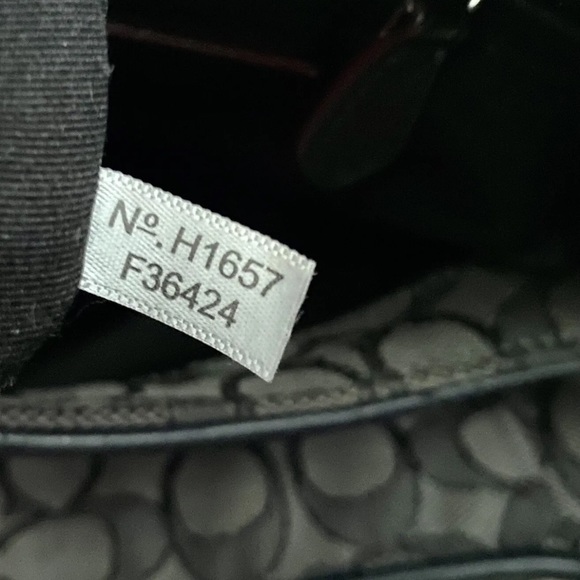 Coach Phoebe Black/Charcoal Shoulder Bag in Outline Signature Jacquard - Picture 8 of 10